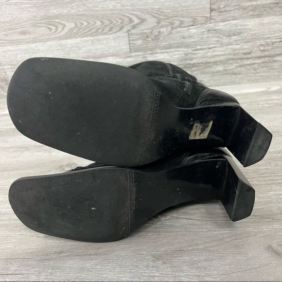 Olip Donna Black Cap Toe Patent Leather Tall Boots size 37 - Picture 6 of 6